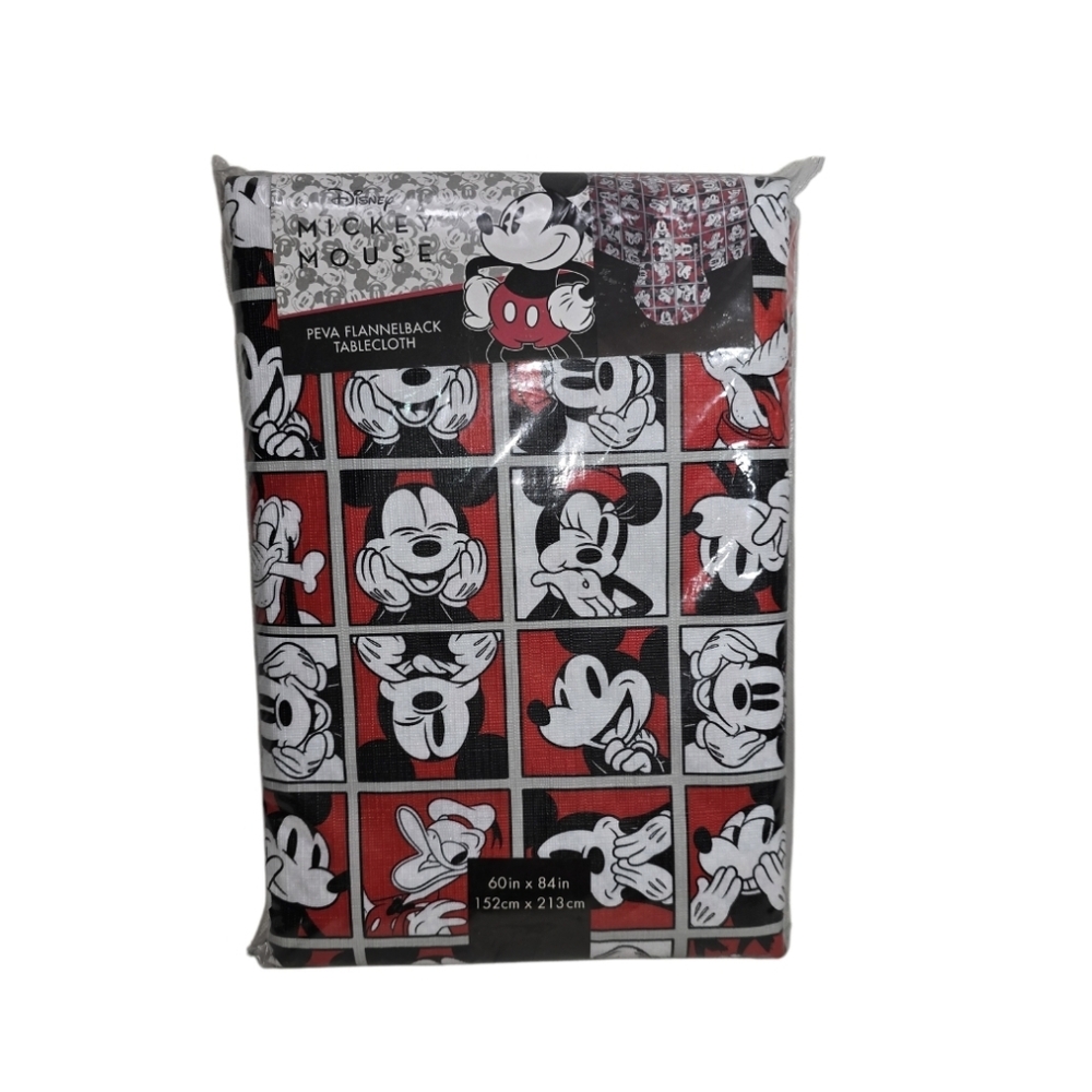 Disney Mickey Mouse & Friends 60" × 84" Peva Flannelback Tablecloth New